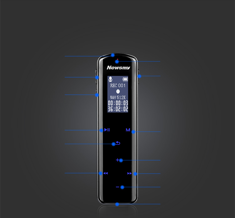 纽曼（Newsmy）录音笔V29 8G 大电量长待机触控键专业高清远距降噪声控 