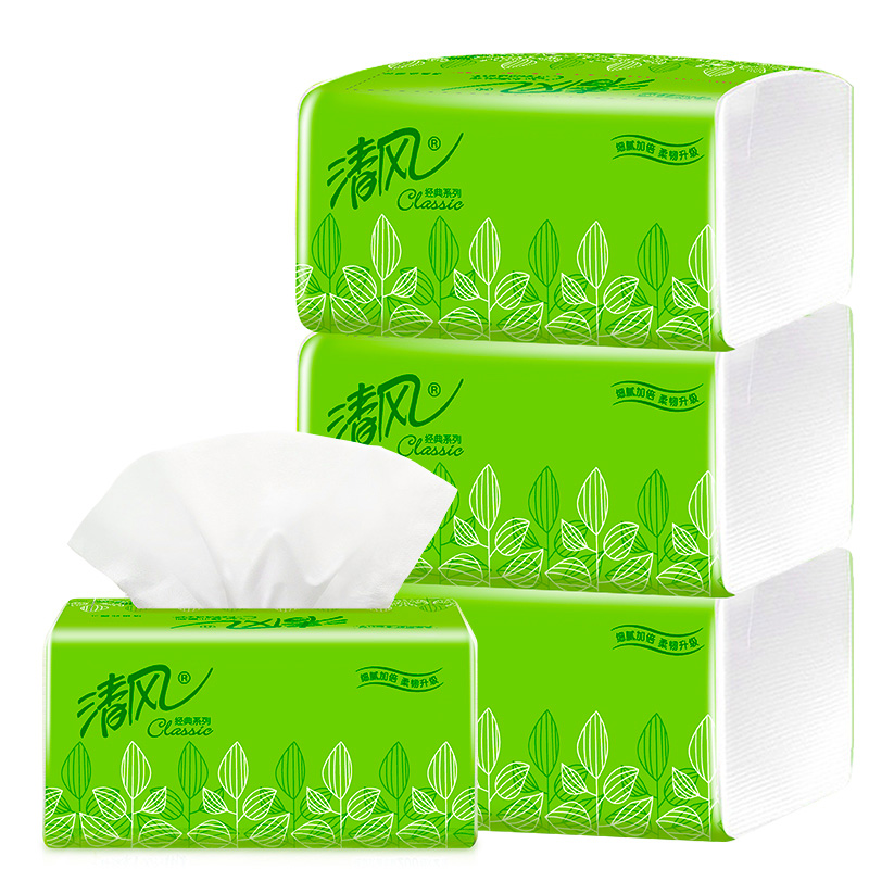 清风/qingfeng br38ae 双层/面巾纸 200抽/包 3包/提